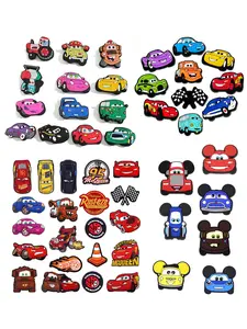 7pcs/10pcs/13pcs/51pcs/102pcs Car Wash PVC Cartoon DIY Shoe Buckle Decorations, Classic Sandals, Christmas Party Birthday Gifts