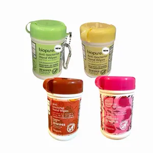 1x 20 Ct Mini Anti-Bacterial Hand Santizing Wipes with Aloe and Vitamin E,Kills Germs,4 scents to choose from-Fresh Morning,honey wildflower, pumpkin latte,jasmine+dragonfruit Scent,KeyChain&Clip, 2.75INx5.91