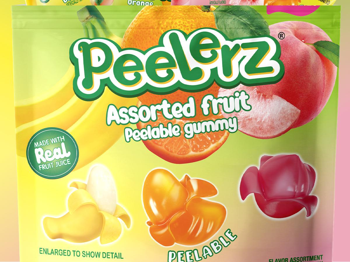 Amos Peelerz Assorted Peelable Gummy Variety Pack – Banana, Orange & Peach | 24 Individually Wrapped Packs (608g) | Fun, Chewy, Shareable Treat