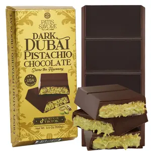 Dubai Chocolate Bar Pistachio Kataifi 3.5 Oz, Dark Chocolate