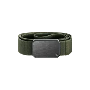 Groove Belt – Heavy-Duty Stretch Belt for Men, Everyday & Outdoor Wear – Gun Metal / Base Camp Green