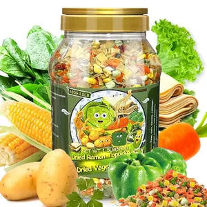 24Oz Mixed Ramen Toppings Dehydrated Soup, All Natural Vegetable, 9 Freeze Dried Veggies for Noodles, Soups, Camping, and Emergency Food, Dry Vegetable Flakes, No Additives