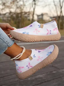 Women's Butterfly Print Slip-On Shoes | Breathable Mesh Casual Fashion Shoes | Lightweight Non-Slip Walking Shoes