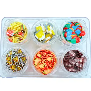 Football And Food Combo Set of Polymer Clay Pieces