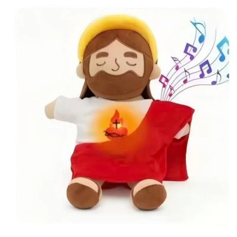 Breathing Jesus Otter Figurine, Soft Plush Huggable Sleeping Companion, Bedroom Decor, Ages 14+, Vacuum Packed, Requires Aaa Batteries, Soft Huggable, Soft Cuddly Gift