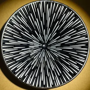 Fireworks Black Porcelain Teacup