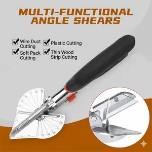Multi-Angle Mitre Cutting Scissors, 45-135 Degree Adjustable Edge Cutter Tool for PVC Plastic, Soft Wood, Wire Ducts, Hand Tool for Home DIY Projects