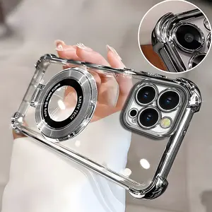 Suitable for [iPhone 14 Pro Max] high-end phone case🥰, Electroplated Luxury Clear Phone Case with Ring Stand Holder 4-Corner Shockproof Camera Protective Cover 952