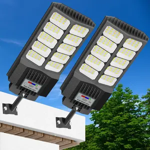 2-Pack 5000W Solar Street Light, Commercial Grade Street Light for Outside, IP67 Waterproof Solar Parking Lot Lights Dusk to Dawn Outdoor Lighting LED Security Flood Motion Sensor and Remote Control