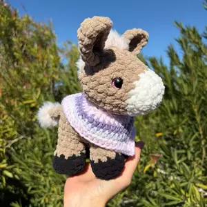 Crochet donkey with poncho