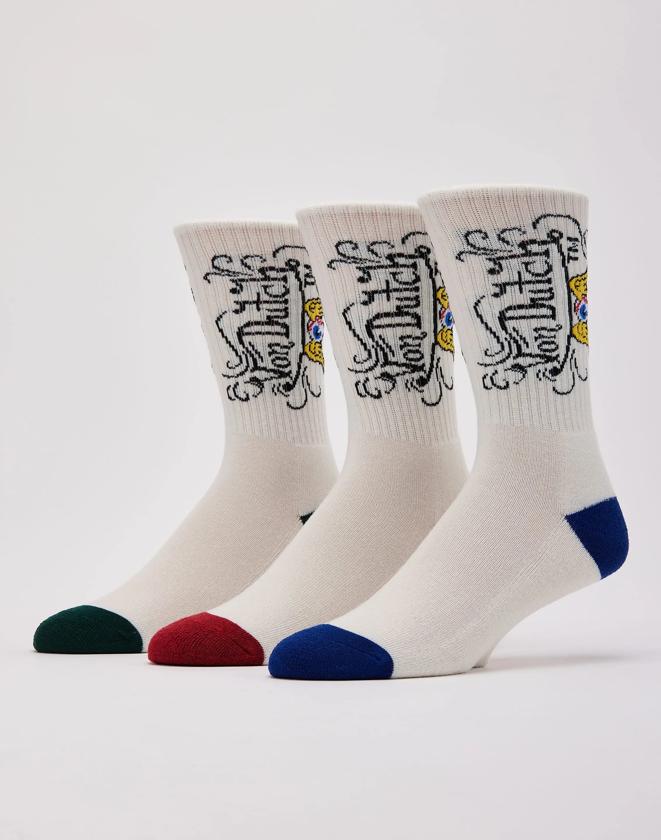 Mens Von Dutch Eye Logo Crew Socks 3-Pack