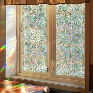 Window Privacy Film Stain Glass Window Film Rainbow Window Film Window clings Non-Adhesive Reusable Decorative for Room