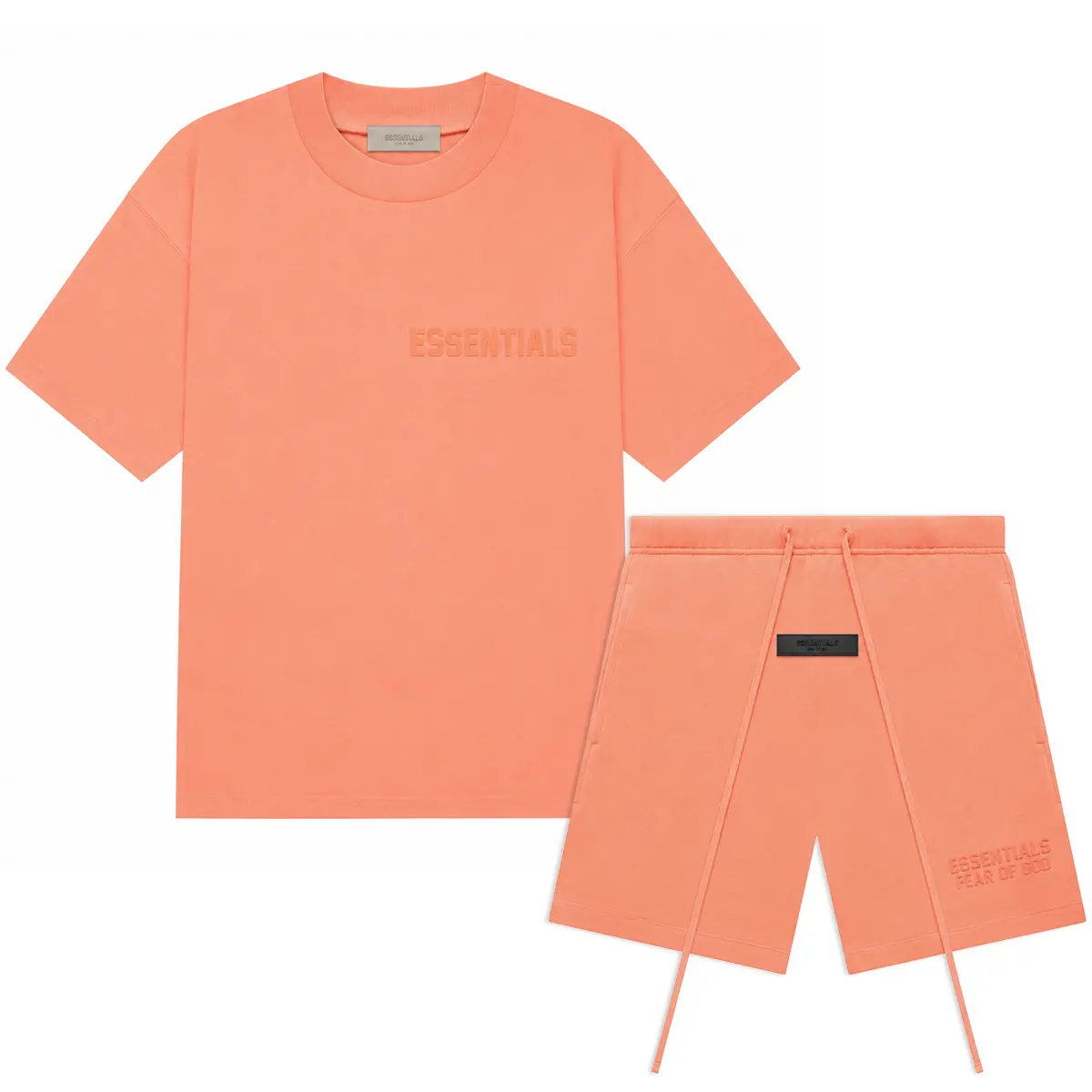 Fear of God Essential Coral Tee and Shorts Set Fear of God Essential Coral Tee and Shorts Set
