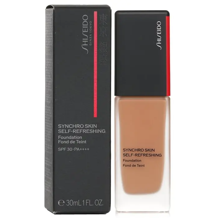 SHISEIDO Synchro Skin Self Refreshing Foundation - #410 Sunstone, Waterproof, UV-Protective, Full Coverage, Flawless Finish, Hydrating Makeup, Cosmetic, Lightweight, Moisturizing