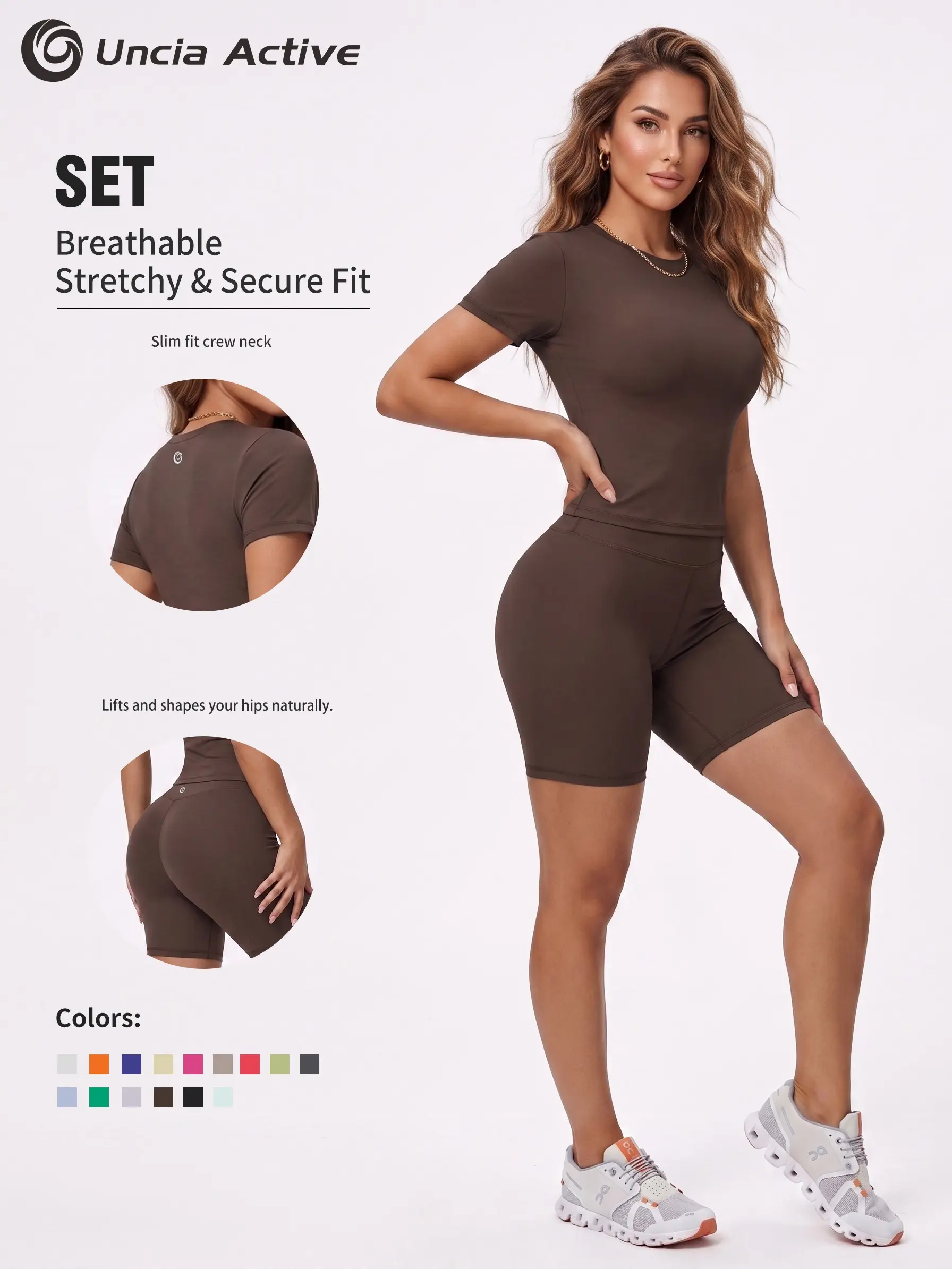 Women's High-Stretch Buttery Soft 2-Piece Gym Clothes Set - Short Sleeve Top, Cycling Shorts for Sport, Daily Wear 2 piece sets women's clothes