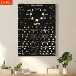 1 piece of Moonlight, Constellation, Celestial Calendar, Moon Tracker Canvas Poster, Fashionable and Simple Home Wall Decoration 2D Flat Printing Frameless Painting