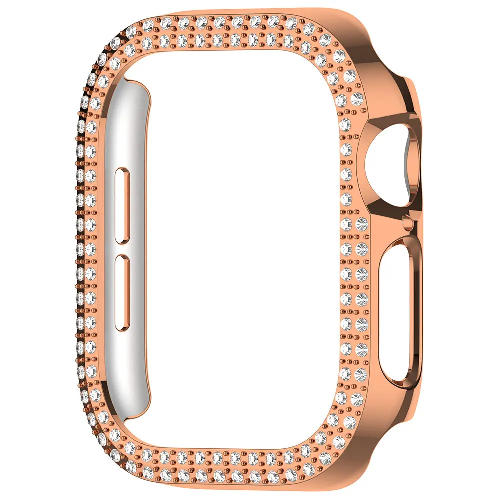 Diamond Case For Apple watch Series 10 9 8 7 6 5 SE Ultra 40mm 42mm 46mm 44mm 45mm 49 41mm Protector PC Bumper protective Cover