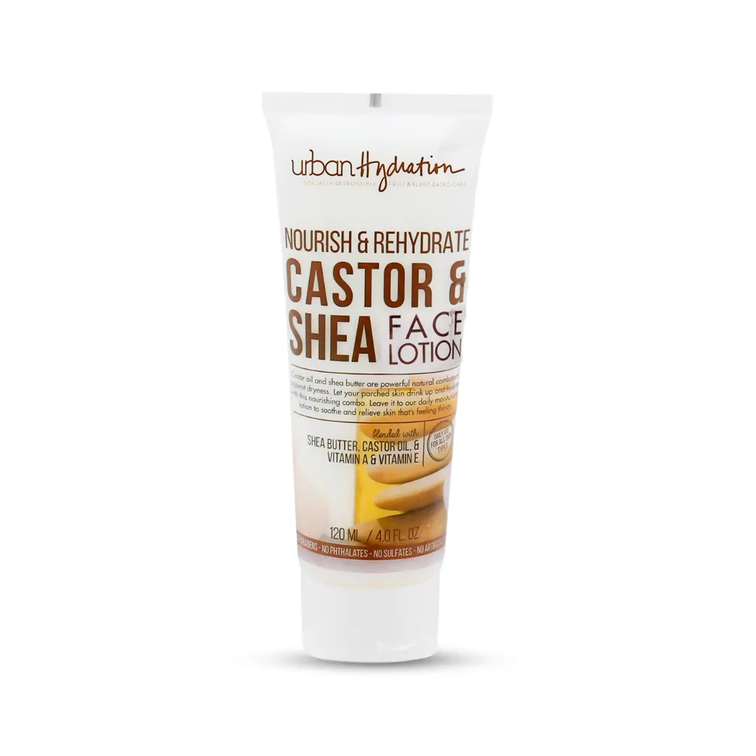 Urban Hydration Castor & Shea Daily Face Moisturizer - Lightweight, Nourishing, Oil-Infused with Glycerin and Argan Oil, All Skin Types