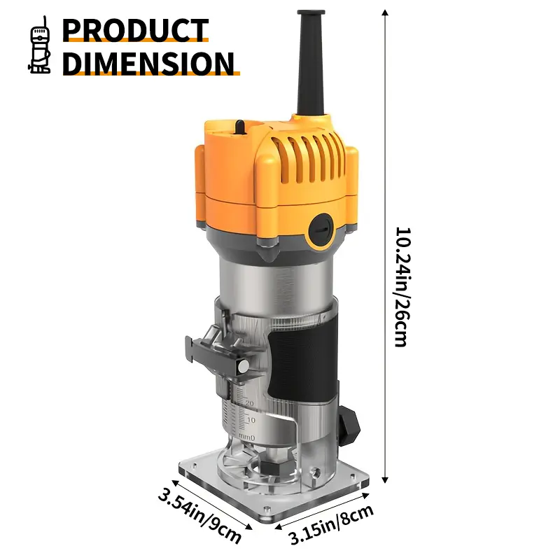 Hanwise Compact Woodworking Engraving Machine,Electric Woodworking Router, 1/4-inch Router Bit Set Included.Handheld Router Is For Trimming&Engraving, Ideal Gift For DIY Lovers