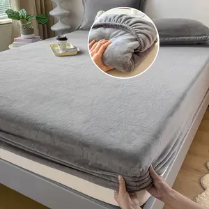 1 Pc Milk Velvet Dust Cover, Bed Cover - Soft and Comfortable Sheet Protector, Suitable for Single/double Bed, Comfortable Bed Cover, Machine Washable Luxury Bedding, New Year Gift (excluding Pillowcase)