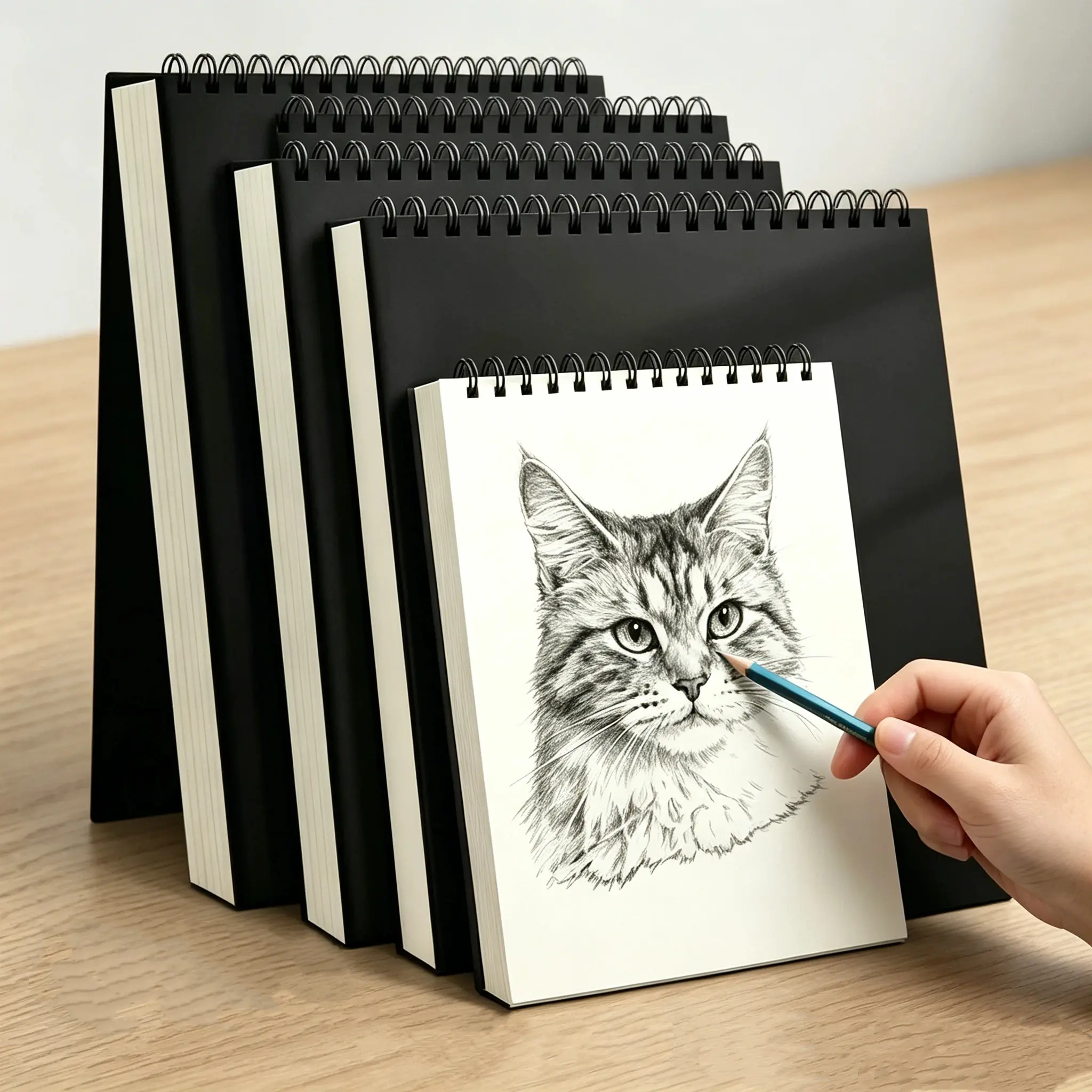 4 Pcs Artist Sketchbook Set, A6 Pocket-Size Top Spiral Bound Notebook with 30 Sheets Acid-Free Artist-Friendly Color Pen Paper, No Bleed-Through Sketch Pad for Beginners, Travel Use, Artist-Friendly Paper