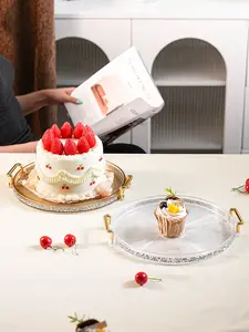 Stylish Acrylic Plastic Tray – Reusable Tray with Diamond Accents, Aesthetic Plates  Ideal for Home Use, Entertaining Guests, Serving Breakfast, Displaying on Coffee Tables, and Home Decoration Plates