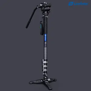 Leofoto MV-324CL(Long) + VD-03 + BV-10 Video Monopod System with Base Support Kit and Fluid Video Head