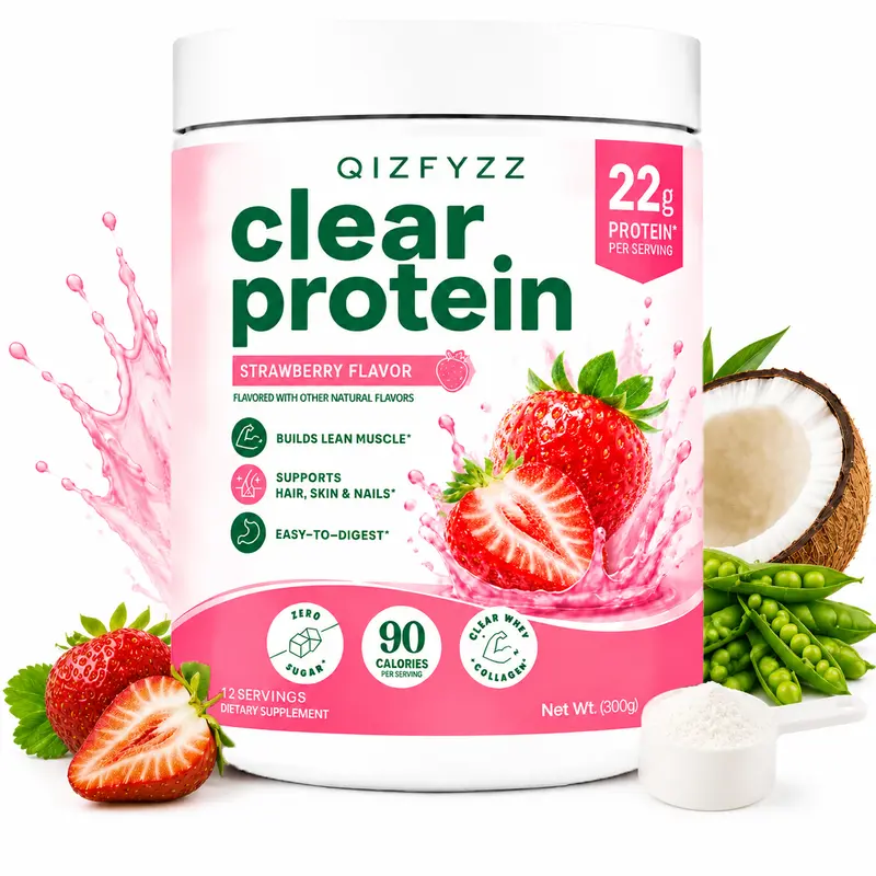 QIZFYZZ Women's Whey & Collagen Protein Powder Mix, 22g Protein, 90 Calories, 0g Sugar, Refreshing Fruit-Flavored, Prop 65 Safe