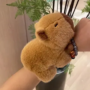 Cute Capybara Plush Toy Bracelet, Soft PP Material, Dark Fill, Fun Accessory for Games and Decoration, Quality Winter Plush