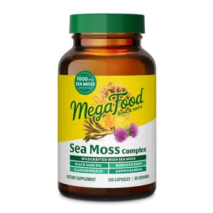 MegaFood Sea Moss Complex Capsules, Gut & Immune Health + Antioxidant Skin Support, 20:1 Herbal Extract Blend, 2 Capsules Daily Healthcare Edible