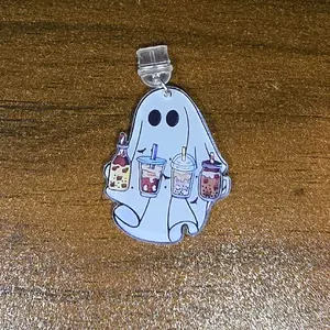Ghost with Drinks Kindle/Phone Dust Plug Charm or Keychain