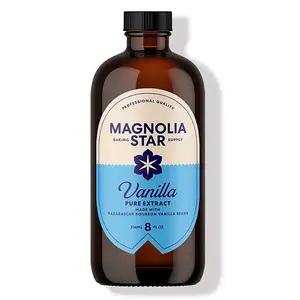 Magnolia-Star Pure Vanilla Extract for Baking, Cooking, Making Cream, Made with Madagascar bourbon vanilla beans,  8 fl. oz.