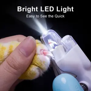 Pet Nail Clippers with LED Light, Cat Grooming Supplies Claw Trimmer Safe Guard to Avoid Overcutting the Quick for Dogs, Cats, Rabbits, Sharp Stainless Steel Blades