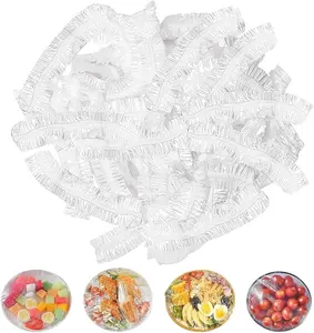 100PCS Elastic Food Covers Fresh Keeping Bags Disposable Stretchable Bowl Covers Universal Kitchen Wrap Seal Bags for Food Storage Bread Proofing and Outdoor Picnics, Adjustable Household Plastic Wrap