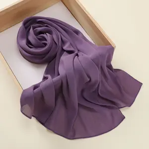 Premium Long Crinkle Chiffon Hijab Scarf for Women Very Soft Muslim Head Scarfs