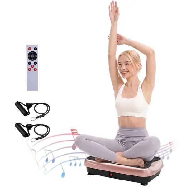 HopHorse Vibration Plate Exercise Machine - Bluetooth Remote Control, 4 Speeds, Resistance Bands - Home Gym Fitness Machine, Exercise Trainer, Ideal for Father's Day