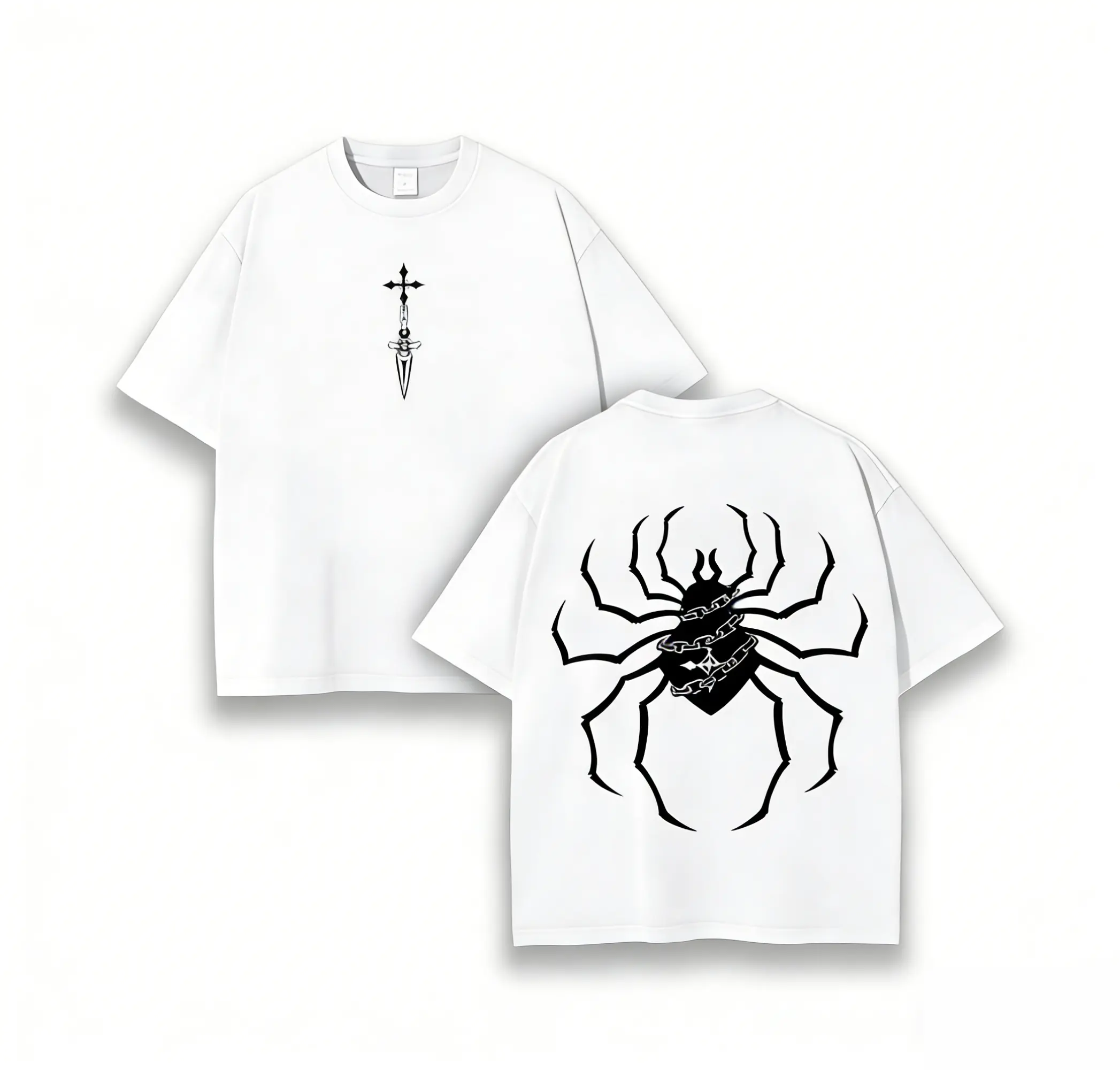 Hunter x Hunter Phantom Troupe Spider Graphic T-Shirt - Anime Dagger & Chain Tee, Perfect for HxH Fans, Streetwear & Casual Everyday Wear, Ideal Gift for HxH Fans PLK0055