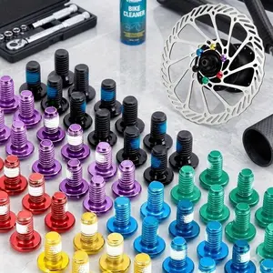 T25 Torx M5x10 Disc Brake Bolts, High-Strength Alloy Steel Bike Brake Mounting Screws, Anti-Loose Brake Pad Installation Kit, Universal Disc Brake System Upgrade Set for Mountain Road Bicycles