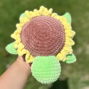 Crochet sunflowers turtle