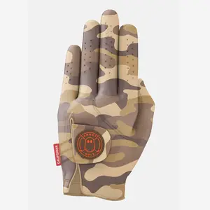 Women's Desert Camo Golf Glove - Premium AAA Cabretta Leather, Soft Feel, Excellent Grip, Perforated Stretch Zones, Ghost Pull Tab, USGA Conforming