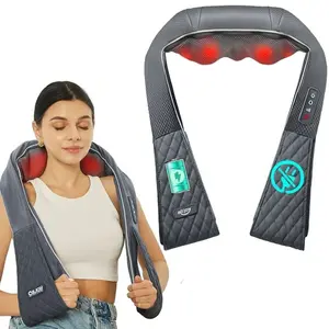 ALLJOY Cordless Shiatsu Massager, Rechargeable Neck & Shoulder Massager with Kneading and Heat, Effective Muscle Pain Relief, Ideal Gift for Men & Women