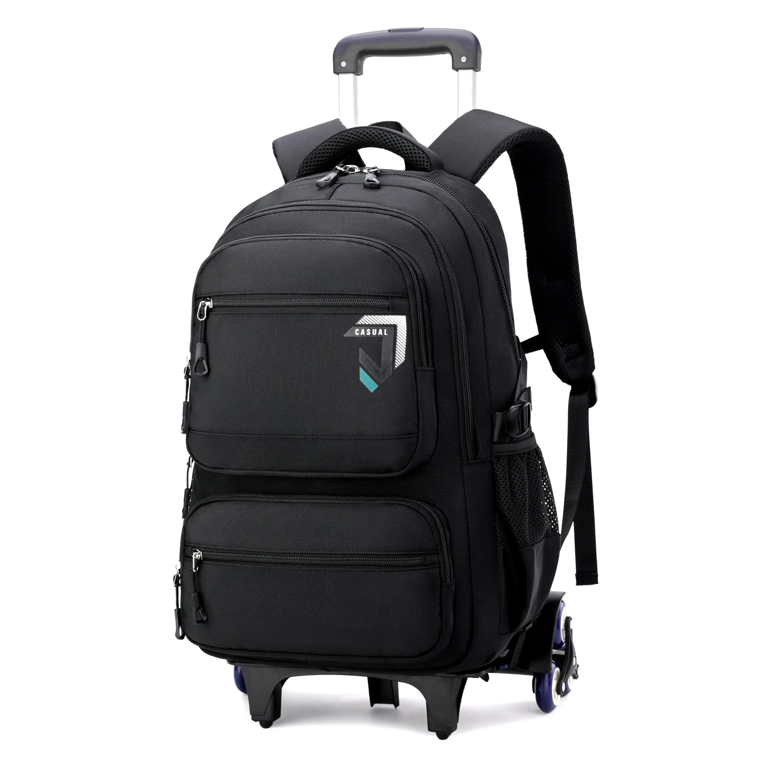 Rolling Backpack For With Wheels Roller Laptop School Bag Trolley Bookbag