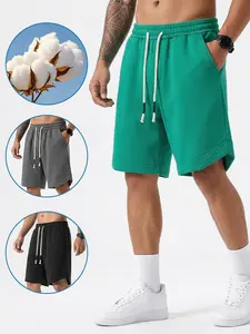 Men's Solid Pocket Waist Shorts, Lightweight Breathable Shorts, Casual Breathable Comfortable Shorts for Running Gym Workout, Men's Bottoms for All Seasons