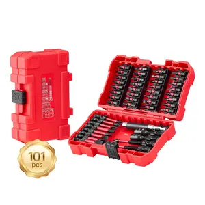 101-Piece Magnetic Screwdriver Bit Set With Blackened Finish, Includes Phillips, Slotted, Torx, Torx Tamper-Resistant, Hex, Square, Pozidriv Bits, Durable Storage Case, Precision Hardened Steel Bits For Universal Drill And Driver