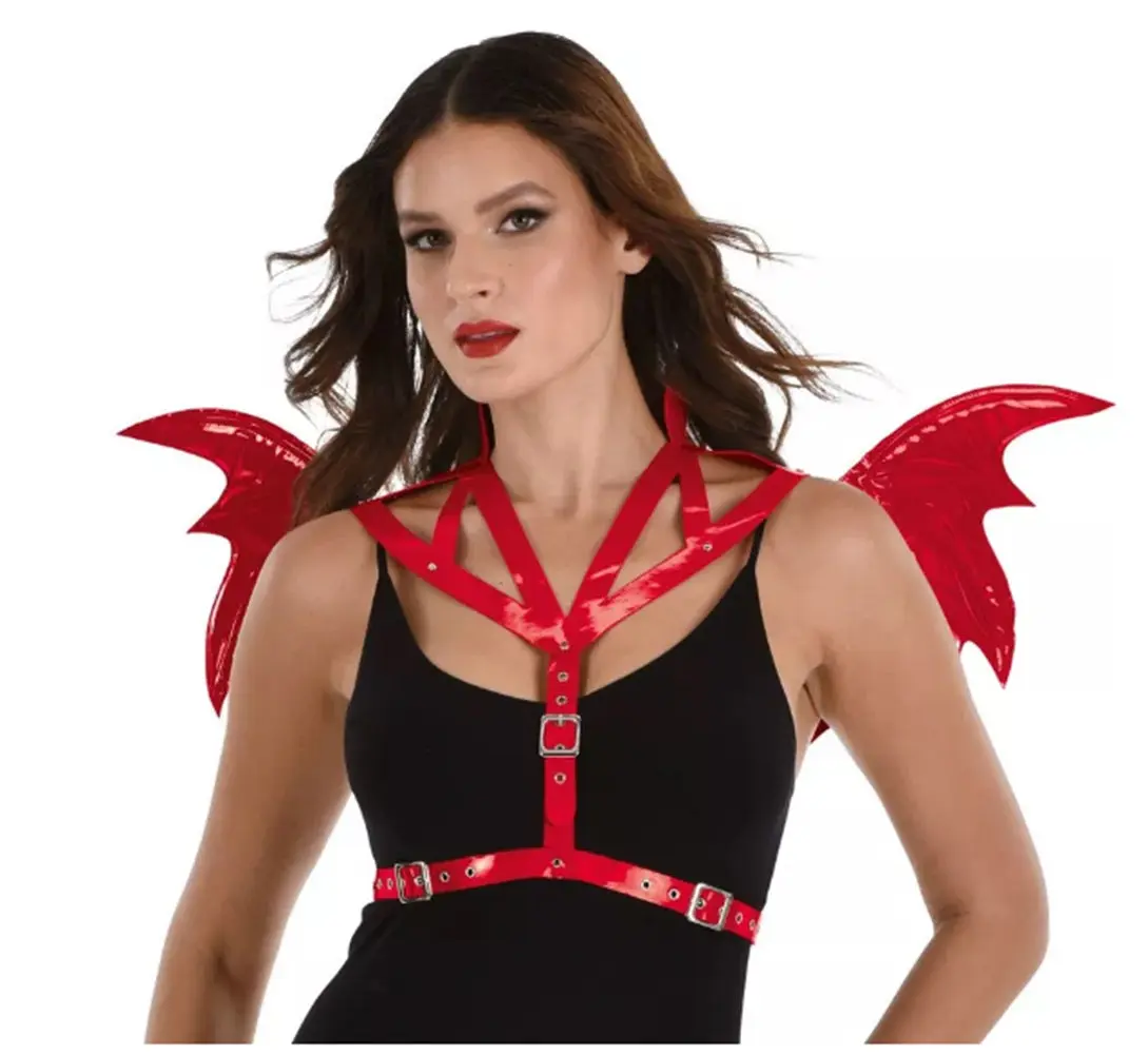 Devil Wings Harness - Vinyl - Costume Accessory - One Size
