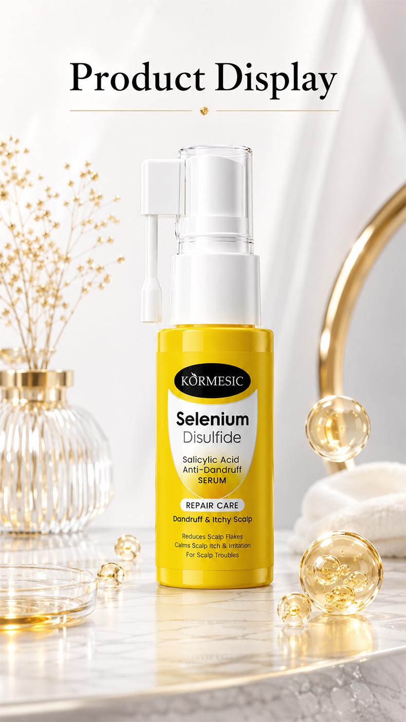 [Buy 1 Get 1 Free] KORMESIC Selenium Disulfide Anti-Dandruff Serum - Haircare Scalp Treatment with Salicylic Acid, Centella Asiatica, Targets Flaky Itchy Skin, Deep Cleanses Oily/Dry Scalp Types
