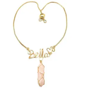 Handmade Custom Non-Natural Crystal Name Bracelet Jewelry Birthday Christmas Gifts for Women Teen Girls