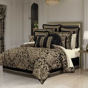 Brunello Black and Gold 4 Piece Comforter Set