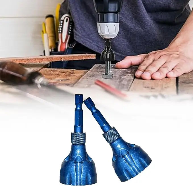 Deburring External Chamfer Tool with Tungsten Carbide Blade, Remove Burrs for Copper Steel Aluminum, Deburring Drill Bit Bolt Thread Repair Tool with Quick Release 1/4" Hex Shank (1/8"-3/4")