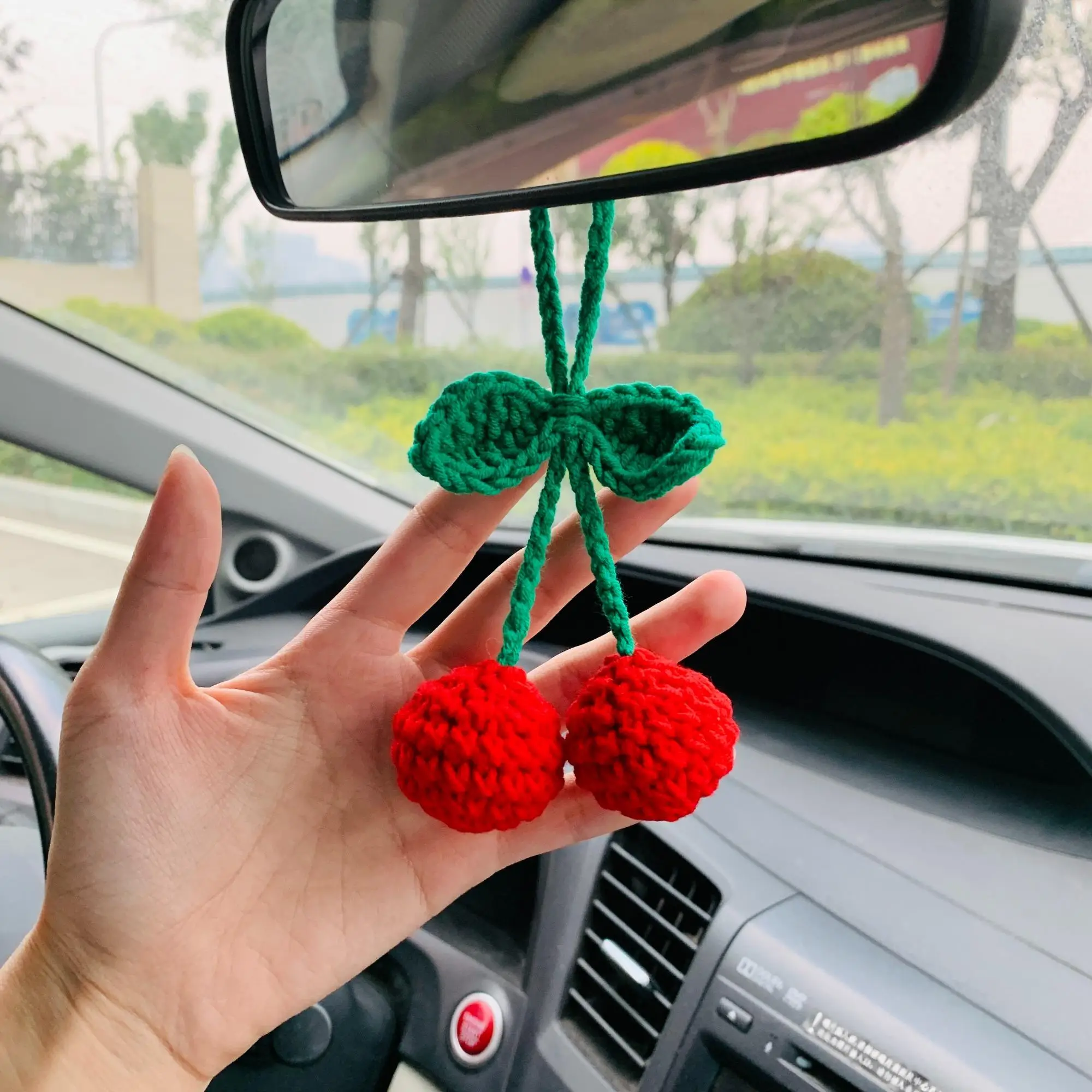 Cherry Design Mirror Hanging Ornament, Car Interior Decoration, Car Interior Mirror Hangings